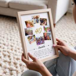 Personalised 40Th Birthday Photo Collage Custom Forty Celebration Picture Print - thumbnail 3