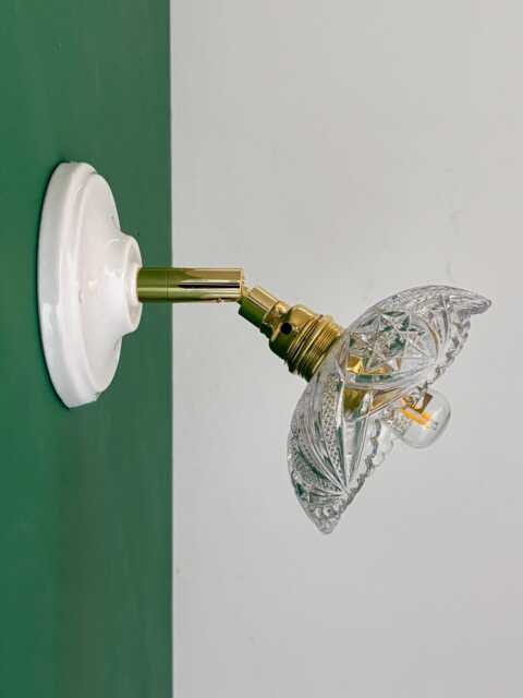 Vintage Wall Light With Cut Glass Shade - Tableware Collection - image 1