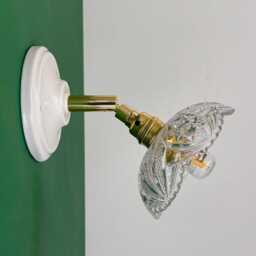 Vintage Wall Light With Cut Glass Shade - Tableware Collection - thumbnail 4