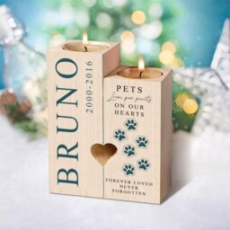 Personalised Pets Leave Paw Prints Dog Memorial Tea Light Candle Holder - thumbnail 2