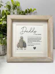 Personalised Dad Daddy Definition Quote Pebble Picture - Gift For Dad/Daddy Dad's Birthday Father's Day Photo Frame Wall Print - thumbnail 1