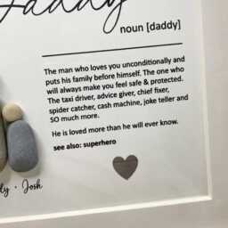 Personalised Dad Daddy Definition Quote Pebble Picture - Gift For Dad/Daddy Dad's Birthday Father's Day Photo Frame Wall Print - thumbnail 2
