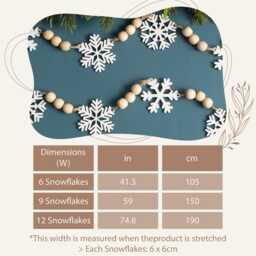 Wooden Snowflake Garland For Rustic Holiday Wall Decor Y03 - thumbnail 2