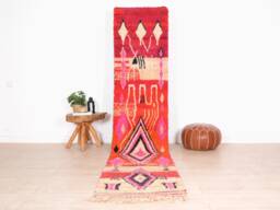 Moroccan Runner Rug 2x11 Ft, Vintage Berber Runner, Handwoven Wool Rug, Tribal Bohemian Hallway 73x340 cm