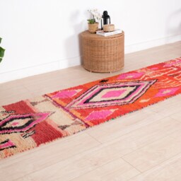 Moroccan Runner Rug 2x11 Ft, Vintage Berber Runner, Handwoven Wool Rug, Tribal Bohemian Hallway 73x340 cm - thumbnail 3