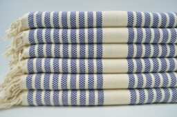 "Navy Blue Towel, Turkish Towel, 40""x70" - thumbnail 1