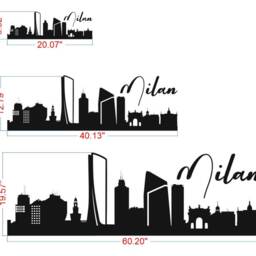 Milan Wall Decal, Milano City Skyline Vinyl Italy City Home Decor Silhouette Decal Office - thumbnail 4