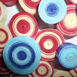Abstract Circles Quilling Wall Art Blue & Red Paper Decoration - thumbnail 3