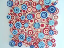 Abstract Circles Quilling Wall Art Blue & Red Paper Decoration - thumbnail 1