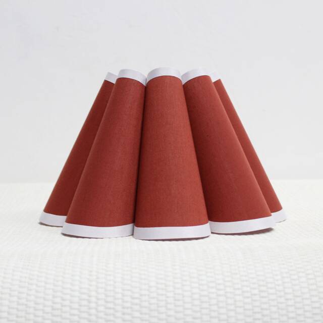 Red-Brown Pleated Lampshade Handmade Fabric For Decor Gifts-109# - image 1