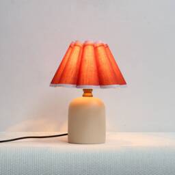 Red-Brown Pleated Lampshade Handmade Fabric For Decor Gifts-109# - thumbnail 4