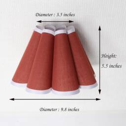 Red-Brown Pleated Lampshade Handmade Fabric For Decor Gifts-109# - thumbnail 2