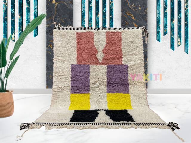 Yakiti - 6X8Ft Moroccan Rug, Beni Ourain Area Modern Wool Living Room Beniourain Handmade Soft Carpet, 191 cm X 257 - image 1