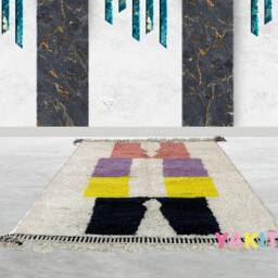 Yakiti - 6X8Ft Moroccan Rug, Beni Ourain Area Modern Wool Living Room Beniourain Handmade Soft Carpet, 191 cm X 257 - thumbnail 2