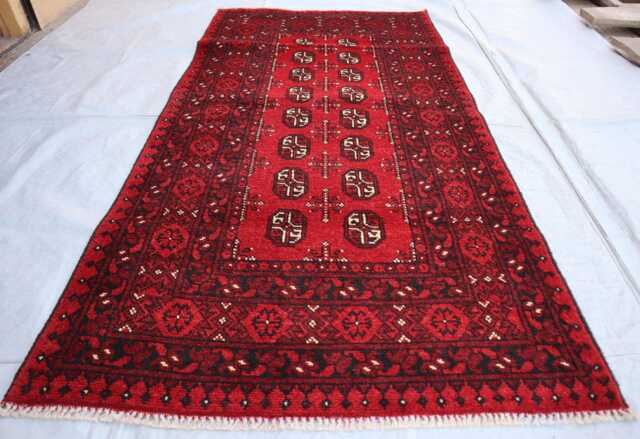 3x7 Ft Akhcha Handmade Brand Area Rug, Afghan High Pile Turkmen Bokhara Rug, Living Room Rug Tribal Rug Bedroom Office - image 1