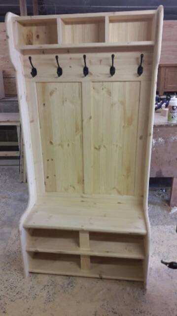 3Ft Wide Coat Rack, Boot Room, Hallway Bench, Monks Bench, Shoe Storage, Any Size Made. Delivery Cost Shown On The 2nd Photo - image 1