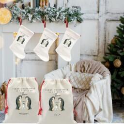 Personalised Last Christmas As A Family Of Three Decoration, Keepsake Sack, Gifts, Gifts Xmas Bags - thumbnail 3
