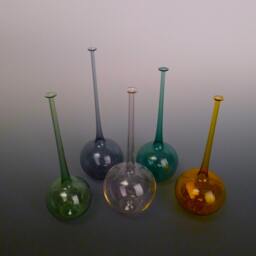 Long Neck Transparent Colored Glass Vase Hand Blown By Jenn Goodale - thumbnail 2