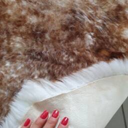 Genuine Sheepskin Rug Tan Brown Cream, 115cm X 76cm - thumbnail 4