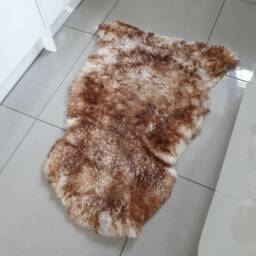 Genuine Sheepskin Rug Tan Brown Cream, 115cm X 76cm - thumbnail 3