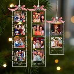 Personalized Family Photo Ornament, Strip Ornament, Photo Ornament, Couple Ornament, Best Friend Gift, Custom Ornament, Xmas Keepsake - thumbnail 2