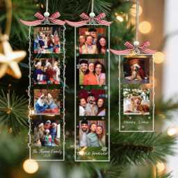 Personalized Family Photo Ornament, Strip Ornament, Photo Ornament, Couple Ornament, Best Friend Gift, Custom Ornament, Xmas Keepsake - thumbnail 1