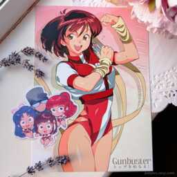Gunbuster A4/A5 Art Print Poster, Stickers, Noriko Takaya, 80S Anime Girl Nostalgia Retro, Aim For The Top - thumbnail 1