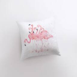 Flamingos - Pillow Cover Throw Home Decor Gift For Her Bird Beach Coastal Birds in Paradise - thumbnail 3