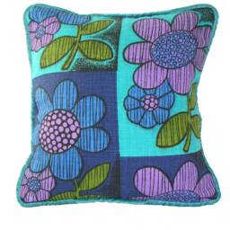 Unique Vintage Fabric Cushion Cover in Vibrant Colours - thumbnail 2