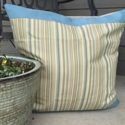 striped Outdoor Pillow Cover 24x24 Woven Accent - thumbnail 3