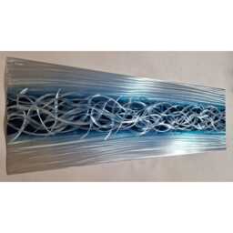 Modern, Abstract, Contemporary Metal Wall Art, Home Decor By R Toomer Art. Titled Charged. Navy & Silver. Indoor/Outdoor - thumbnail 2