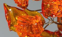 Handmade Orange Flower Ceiling Lamp Resin Floral Chandelier - thumbnail 3