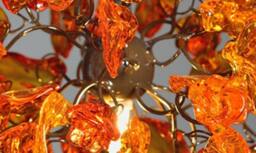 Handmade Orange Flower Ceiling Lamp Resin Floral Chandelier - thumbnail 2
