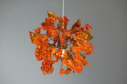 Handmade Orange Flower Ceiling Lamp Resin Floral Chandelier - thumbnail 1