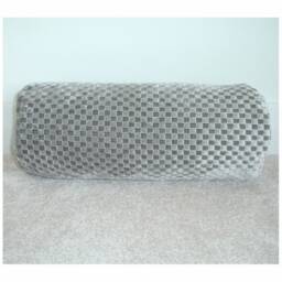"Grey Velvet Cylinder Bolster Pillow Cover 6x16 Round End Textured Gray Cushion Sham Case 16""x6" - thumbnail 2