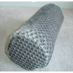 "Grey Velvet Cylinder Bolster Pillow Cover 6x16 Round End Textured Gray Cushion Sham Case 16""x6"