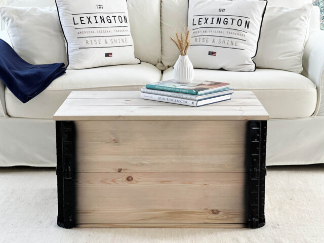 Coffee Table Chest Wooden Box Vintage Shabby Chic - image 1
