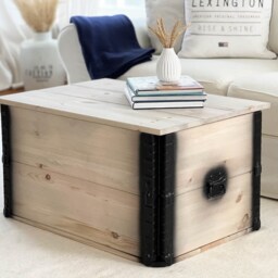 Coffee Table Chest Wooden Box Vintage Shabby Chic - thumbnail 3