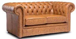 Chesterfield Real Leather Two/Three Seater Sofa Italian Vintage Tan
