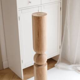 Handmade Turned Wood Table Leg Unfinished Ash, Oak Or Birch - H900mm - thumbnail 2