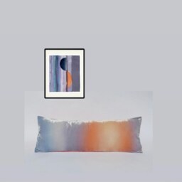 "Velvet Sunset Lumbar Long Hand Painted Velvet Pillow Cover, 30"" X 12" - thumbnail 2