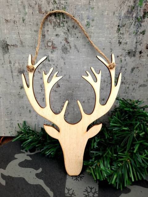 stag Heads - Laser Cut Craft Seasonal, Christmas, Hanging Decoration - image 1