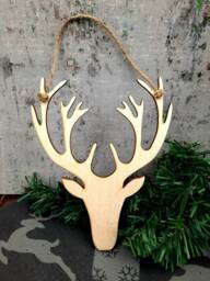 stag Heads - Laser Cut Craft Seasonal, Christmas, Hanging Decoration - thumbnail 1