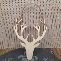 stag Heads - Laser Cut Craft Seasonal, Christmas, Hanging Decoration - thumbnail 2