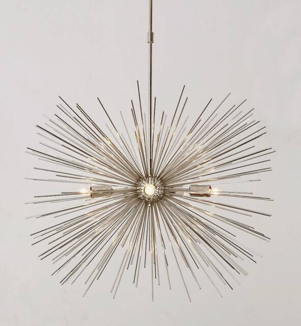 Mid Century Starburst Chandelier, Chrome Sputnik Ceiling Light, 5 Light - image 1