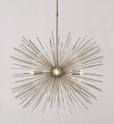 Mid Century Starburst Chandelier, Chrome Sputnik Ceiling Light, 5 Light - thumbnail 1