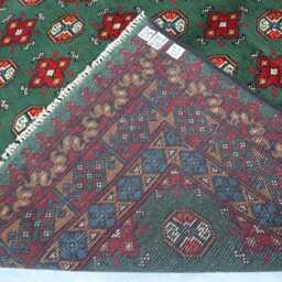 5'6x8'4 Green Akhcha New Handmade Rug, Afghan High Pile Turkmen Bokhara Area Rug, Living Room Tribal Rug Bedroom Office Rug - thumbnail 4