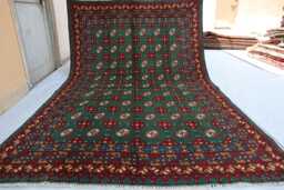 5'6x8'4 Green Akhcha New Handmade Rug, Afghan High Pile Turkmen Bokhara Area Rug, Living Room Tribal Rug Bedroom Office Rug - thumbnail 1