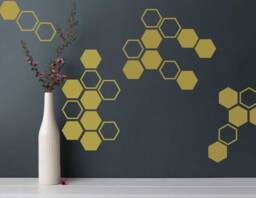 Honeycomb Vinyl Wall Decals Chic Hexagon Nursery Decor - thumbnail 1