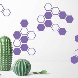 Honeycomb Vinyl Wall Decals Chic Hexagon Nursery Decor - thumbnail 2